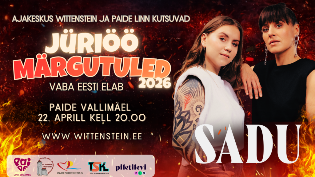 Jüriöö Märgutuled 2026 – Vaba Eesti elab! Ajakeskus Wittenstein ja Paide linn kutsuvad 22. aprillil Paide Vallimäele osa saama erilisest õhtust, kus ajalugu, tu